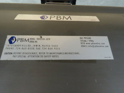 PBM PAVCL253S-0270 Pneumatic Actuator 2" Sanitary Ball Valve AccuTrak Positioner