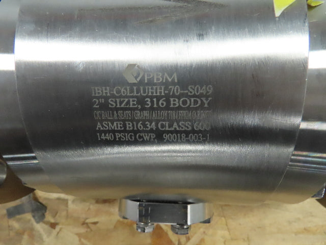 PBM PAVCL253S-0270 Pneumatic Actuator 2" Sanitary Ball Valve AccuTrak Positioner