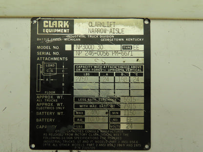 Clark NP300D 30 24 volt Electric Forklift Hydraulic Directional Valve # 2393621