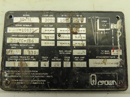 Clark NP300D-30 24 volt Electric Forklift Hydraulic Directional Valve # 2393621