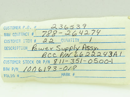 Bailey 6622243A1 Power Supply DC Meter Supply