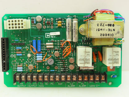 Leeds Northrup 021596 Amplifier Card 120V Alarm Card Circuit Board Panel 10-16V