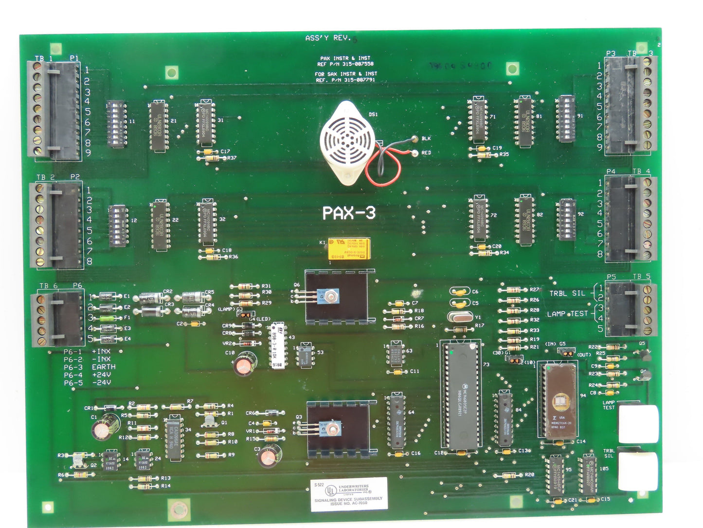 Pyrotronics 580-187557-3 Signaling Device Subassembly Interface Board Pax-3