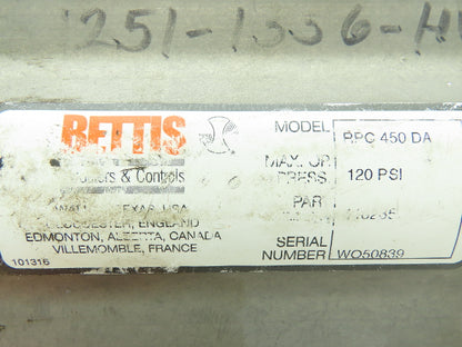 Bettis RPC-450-DA Pneumatic Valve Actuator 120 PSI Direct Acting
