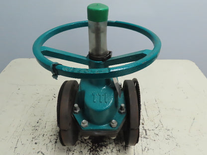 TRU-TECH 4AAAJ-CA-M-2 TRU-FLOW Rubber Diaphragm Manual Valve 4" Flanged 150 PSI