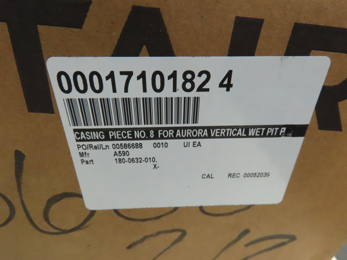 Pentair 180-0632-010 Aurora No 8 Vertical Pump Casing 9x3" Cast Iron Flanged 150