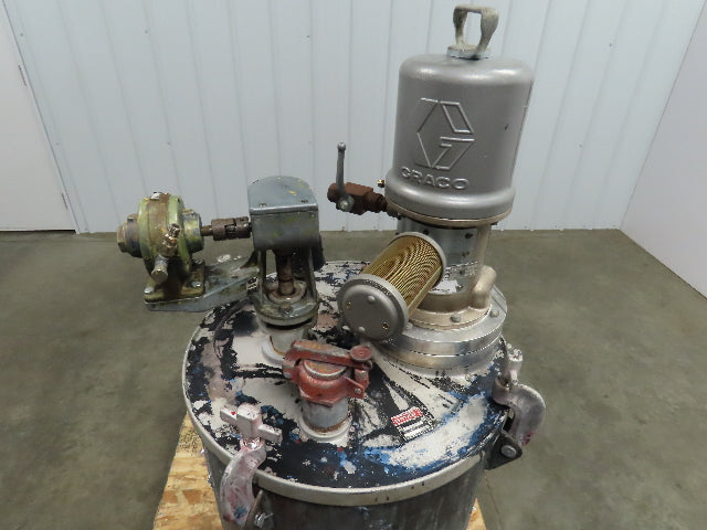 Binks 43-717 50 Gallon Steel Paint Mix Tank W/Agitator & 3:1 Graco 218-795 Pump