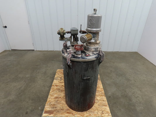 Binks 43-717 50 Gallon Steel Paint Mix Tank W/Agitator & 3:1 Graco 218-795 Pump