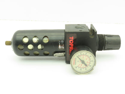 Topring 3/8 F/R 50.230 Pneumatic Filter Regulator 3/8"NPT 150PSI Locking Adj.
