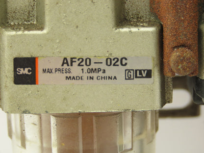 SMC AF20-02C Pneumatic Filter AR20-02G Regulator AL20-02 Lubricator Combo 1.0MPa