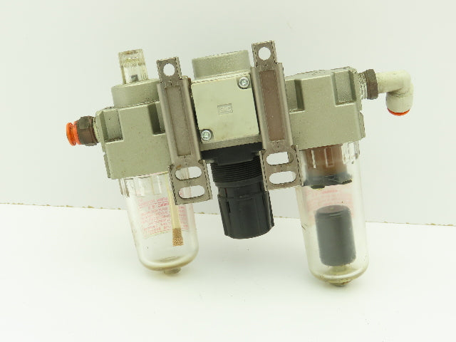 SMC AF20-02C Pneumatic Filter AR20-02G Regulator AL20-02 Lubricator Combo 1.0MPa