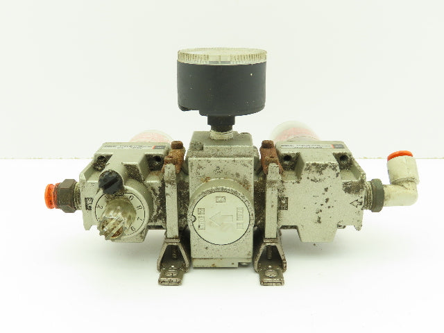 SMC AF20-02C Pneumatic Filter AR20-02G Regulator AL20-02 Lubricator Combo 1.0MPa