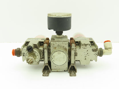 SMC AF20-02C Pneumatic Filter AR20-02G Regulator AL20-02 Lubricator Combo 1.0MPa