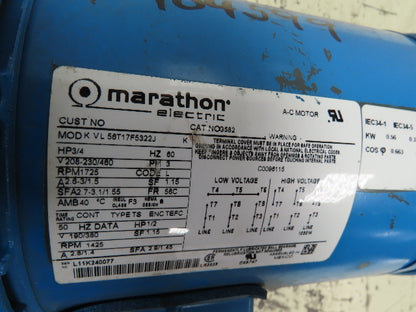 Sew-Eurodrive RF27AM56 In-Line Gear Reducer 11.86:1 Ratio w/Elec Motor 3/4HP 3PH