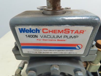 Welch 1400N ChemStar Belt Driven Vacuum Pump w/Elec Motor 1/3HP 1725RPM 1PH 115V