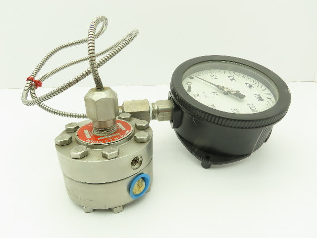 Ametek/M & G Div. Type SK 316L SS Diaphragm w/USG Solfrunt 3500PSI Gauge 1/2"NPT