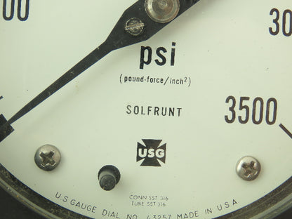 Ametek/M&G Div Type SK 316L SS Diaphragm w/USG Solfrunt 3500PSI Gauge Stock Bore