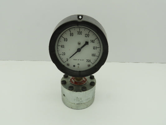 Ametek/TCI Type LC 1-150 Viton Diaphragm DC 200 Liquid Fill w/USG 200" H2O Gauge