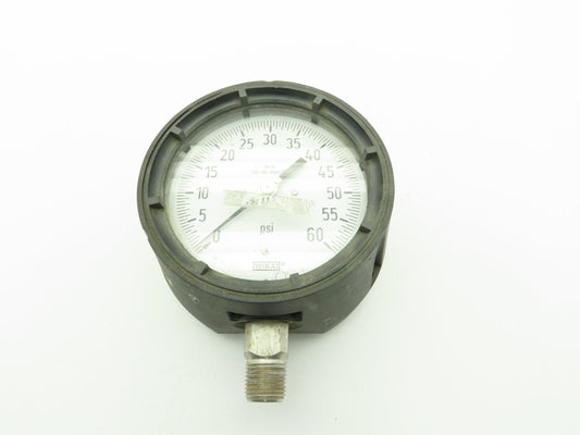 Wika Pressure Gauge 0-60PSI 1/2"NPT 316 SS Tube/Conn. Lower Mount 4.5"Dial