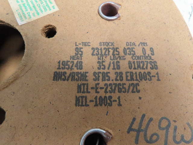 L-Tec MIL100S-1 Welding Wire .035 Dia  2312F25 Heat 195248 AWS/ASME 35 LBS Spool