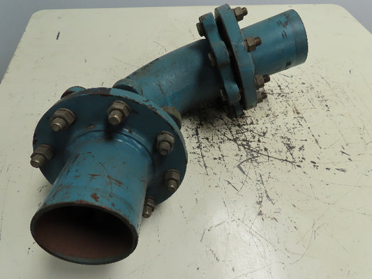 NOL-TEC 4L90 Pneumatic Conveying 4" Flanged Cast Pipe 90° Elbow Model 209