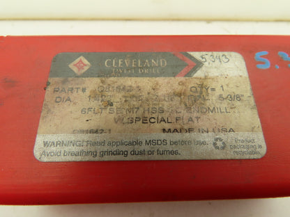 Cleveland Twist Drill Q81642-1 6FLT SE M7 HSS CC Endmill Special Flat