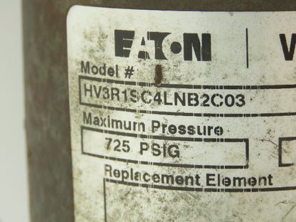 Eaton HV3R1SC4LNB2C03 Vickers Hydraulic Filter Housing w/Element 725PSI 1.25"NPT