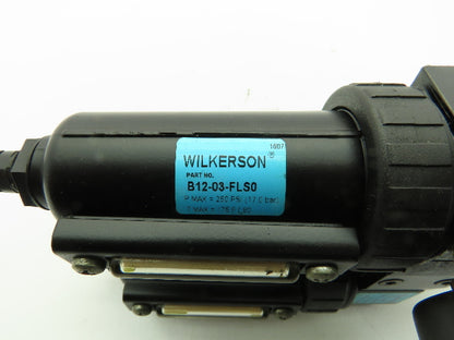 Wilkerson B12-03-FLS0 Pneumatic Filter Regulator w/Lubricator 3/8"NPT 250PSI