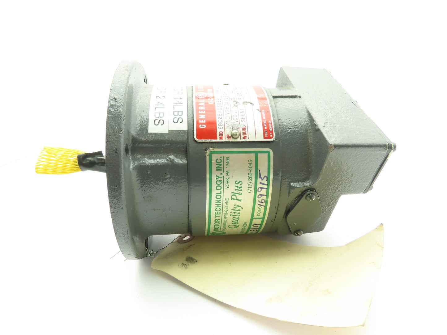 GE  5BC-26AC-385-B Electric DC Motor 1/10Hp 250V 5000 RPM 3/8" Shaft