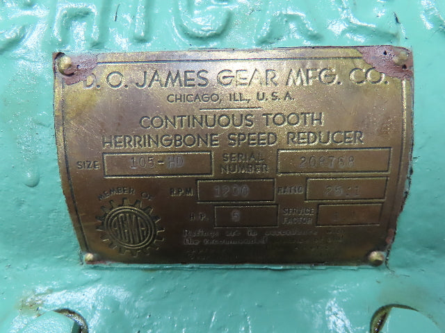 james gear D. O. James Gear MFG. Size 105 HD 25:1 Gear Reducer 5 Hp. Helical Gear – ARROW INDUSTRIAL SALES