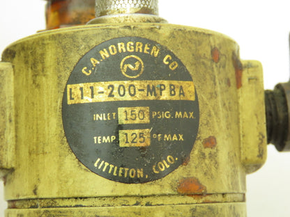 C.A. Norgren 11-002-019 Pneumatic Pressure Regulator w/Lubricator 150PSI 1/4"NPT
