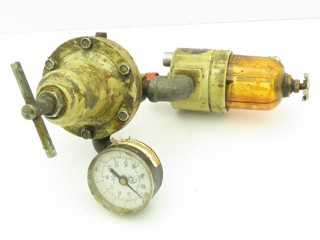 C.A. Norgren 11-002-019 Pneumatic Pressure Regulator w/Lubricator 150PSI 1/4"NPT