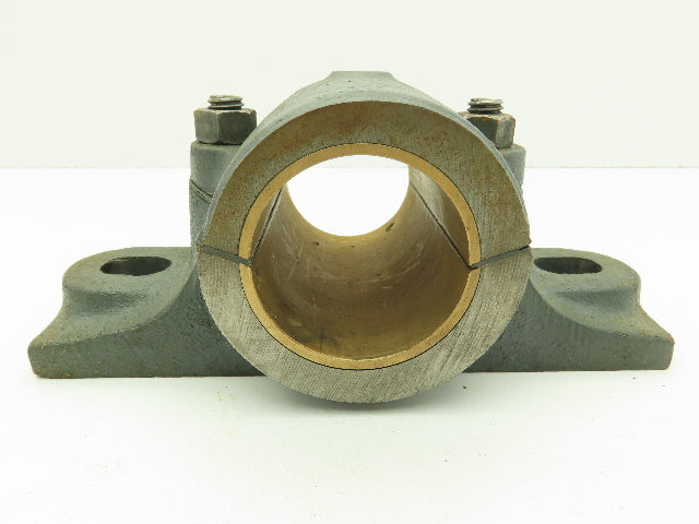 Link-Belt 21236Z Split Pillow Block Brnz Plain Sleeve Bearing 2-1/4" Bore 2-Bolt