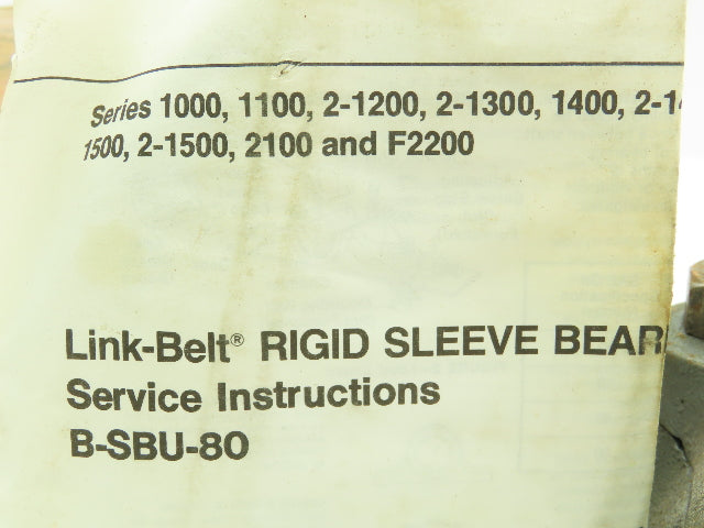 Link-Belt 21236Z Split Pillow Block Brnz Plain Sleeve Bearing 2-1/4" Bore 2-Bolt