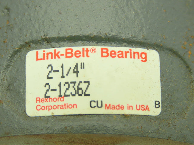 Link-Belt 21236Z Split Pillow Block Brnz Plain Sleeve Bearing 2-1/4" Bore 2-Bolt