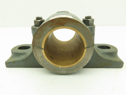 Link-Belt 21236Z Split Pillow Block Brnz Plain Sleeve Bearing 2-1/4" Bore 2-Bolt