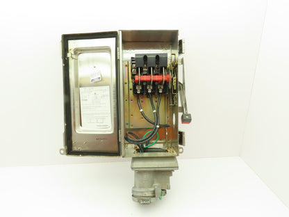 Square D HU362DSWC Safety Disconnect Switch 60 Amp 600V 3 Pole Crouse Hinds E1