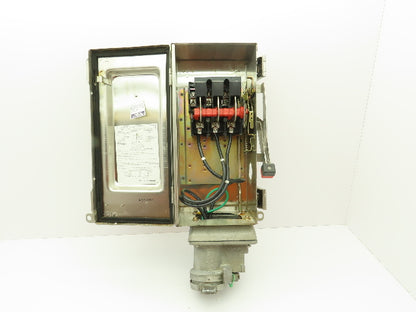 Square D HU362DSWC Safety Disconnect Switch 60 Amp 600V 3 Pole Crouse Hinds E1