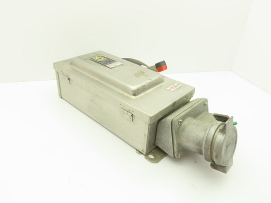 Square D HU362DSWC Safety Disconnect Switch 60 Amp 600V 3 Pole Crouse Hinds E1