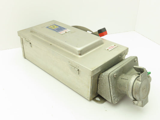 Square D HU361DSWC Safety Disconnect Switch 30 Amp 600V 3 Pole Crouse Hinds SS