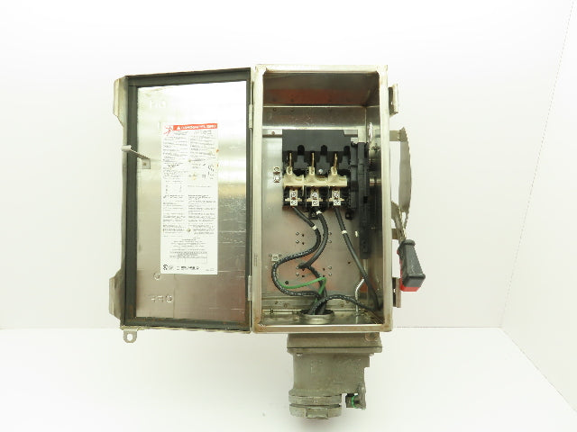 Square D HU362DSWC Safety Disconnect Switch 60 Amp 600V 3 Pole Crouse Hinds F07
