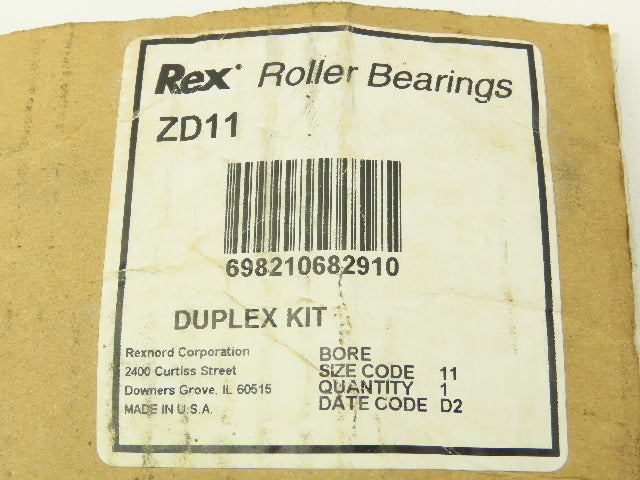 Rexnord ZD11 Flange Bearing Cast Housing and Seal Kit Sz 11