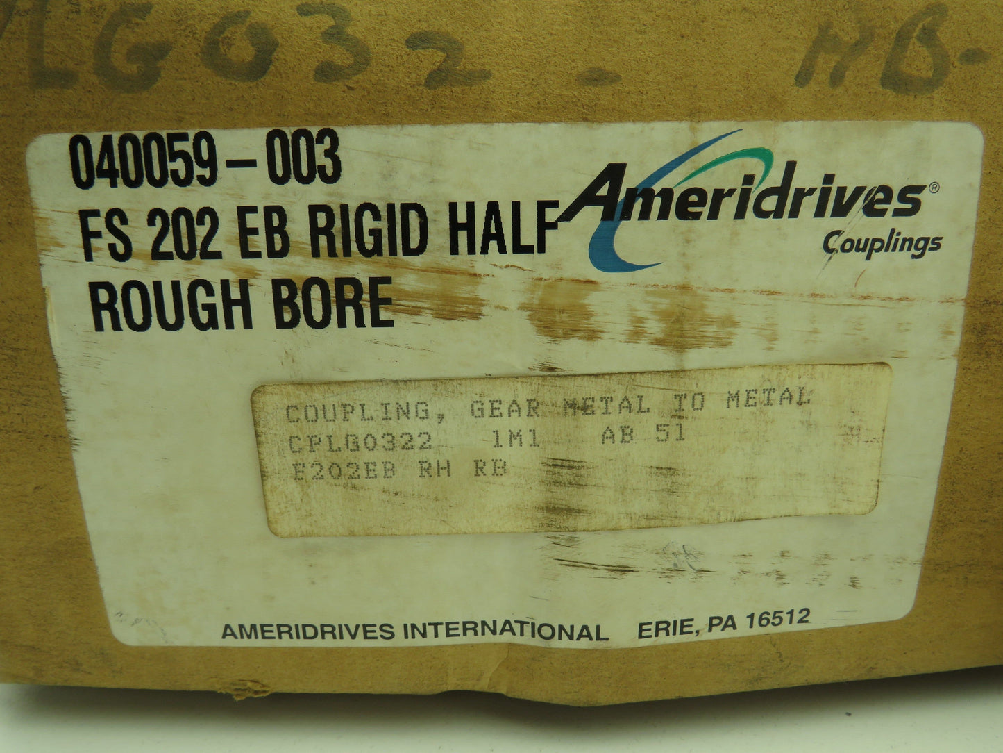 Ameridrives 040059-003 Gear Coupling Hub FS 202 EB Rigid Half 7/8"  Bore 7" OD