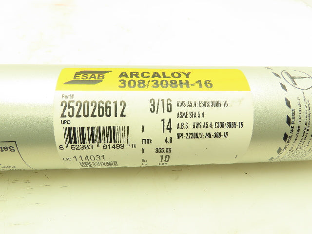 Esab 252026612 Arcaloy Electrode 308/308H-16 3/16 IN X 50lb