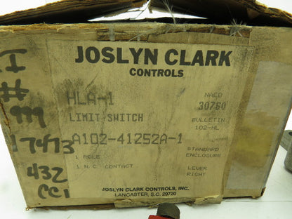 Joslyn Clark HLA-1 Heavy Duty Limit Switch 25A 600V 1P Pilot Duty A102-41252A-1