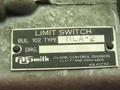 A O Smith BUL. 102 Type HLA-2 Heavy Duty Limit Switch 2-Pole *CRACK IN MECHANISM