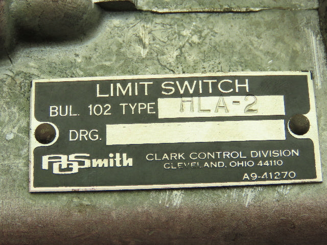 A O Smith BUL. 102 Type HLA-2 Heavy Duty Limit Switch 2-Pole *CRACK IN MECHANISM