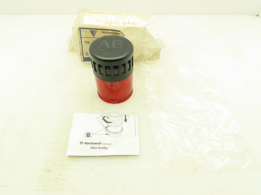 Allen Bradley 855T-B12YC4 Red LED Stack Light Tower 12V Top Piece Steady Sound
