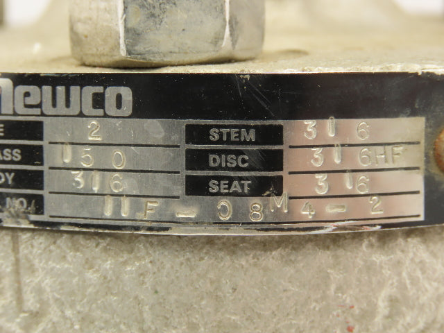 Newco 11F-C8M4-2 Manual  2" Flanged Stainless Gate Valve 150# Raised Face 4-Bolt