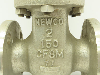 Newco 11F-C8M4-2 Manual  2" Flanged Stainless Gate Valve 150# Raised Face 4-Bolt